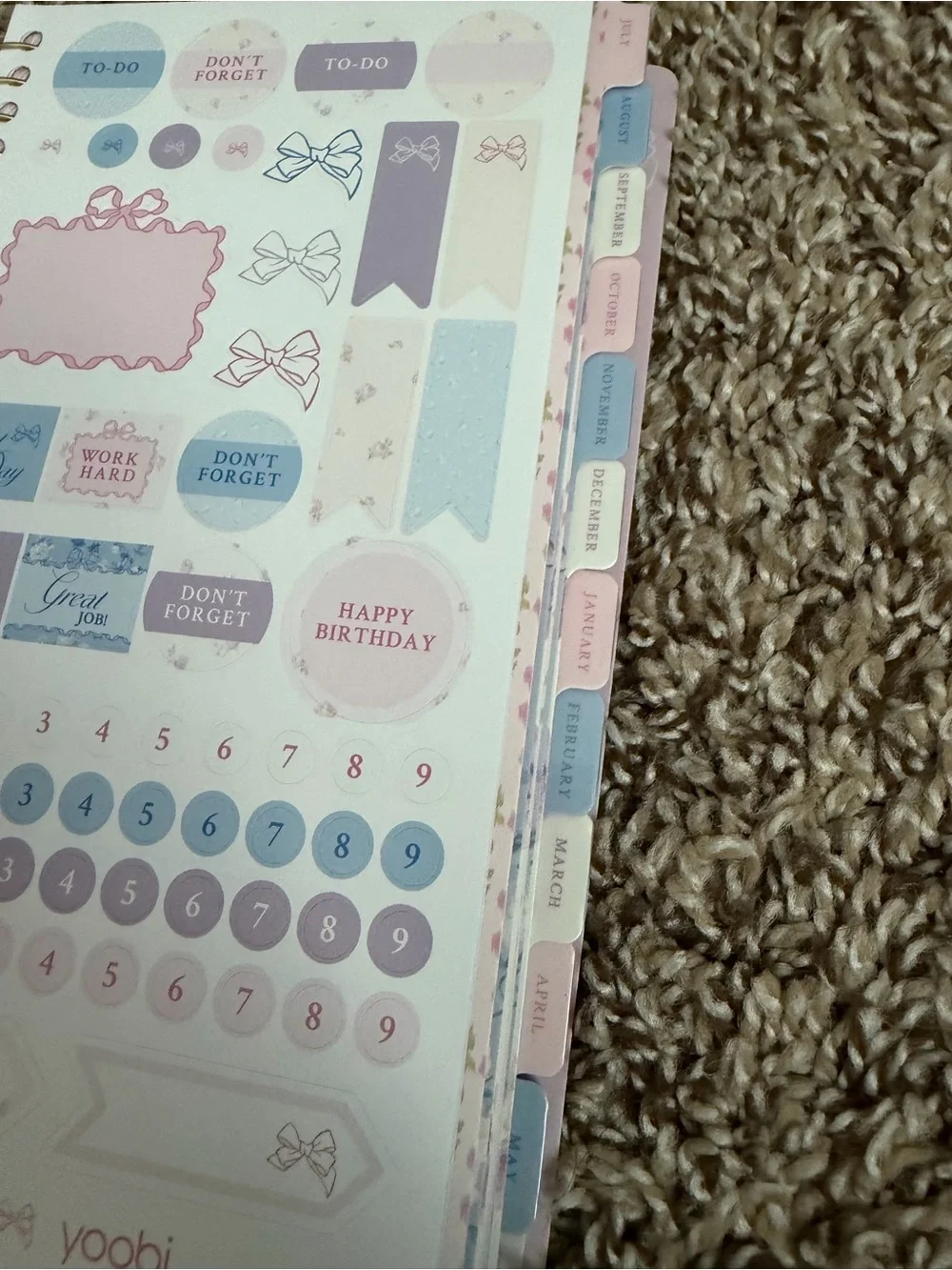 LoveShackFancy Yoobi Pink and Gold 2026-2027 Spiral Planner - Picture 5 of 7